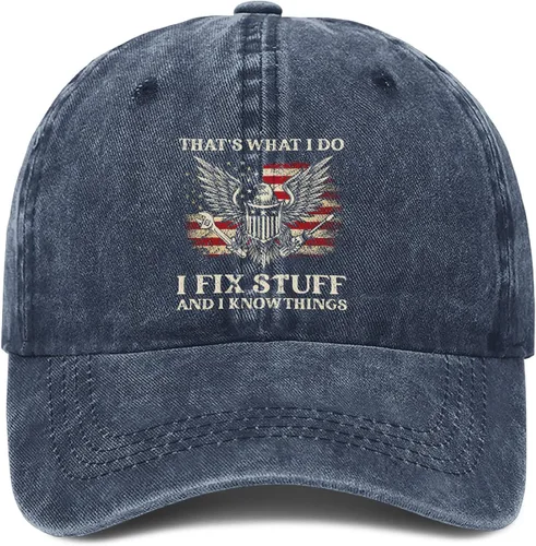 Vista 8 de I Fix Things Hat, I Fix Stuff and Know Things Sombrero para hombres, Thats What I Do I Fix Stuff Hat, Hat I Fix Stuff 8 (negro)