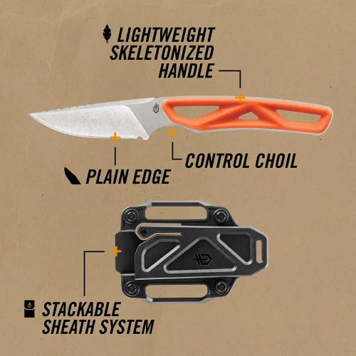 Vista 2 de Gerber EXO MOD Knife/Saw - Juego de mochilero para caza, color naranja cazador
