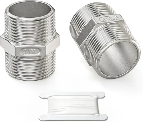 Vista 10 de TAISHER 10 pezones hexagonales 316L, montaje de tubería 3/8 "macho NPT
