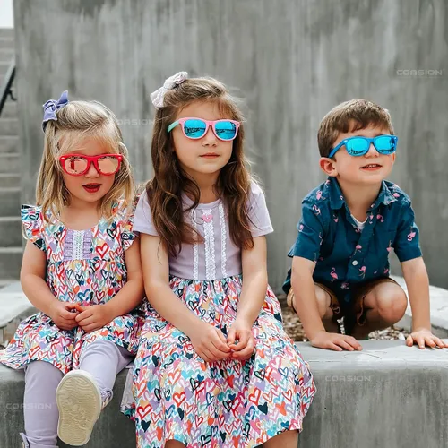 Vista 11 de Lentes de sol polarizados de goma elastómero termoplástico (TPEE) flexible, para niñas y niños de 3 a 9 años