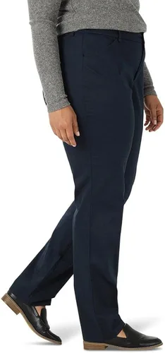 Vista 2 de Lee Pantalón de pierna recta sin arrugas para mujer, talla grande, sin arrugas