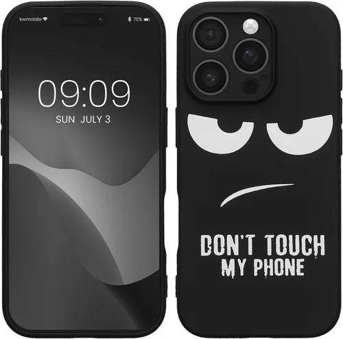 Vista 9 de kwmobile Funda de silicona TPU compatible con Xiaomi 11T/11T Pro - Funda suave - No toques mi teléfono blanco/negro