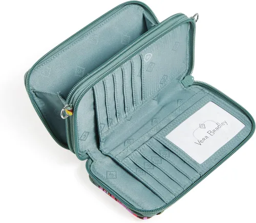 Vista 3 de Bolso cruzado todo en uno de algodón para mujer con protección RFID