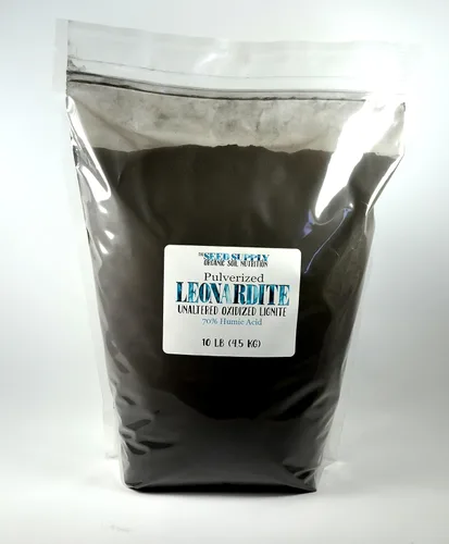 Vista 2 de Leonardita pulverizada de 10 libras - Lignita oxidada, natural inalterada, 70% de ácido húmico