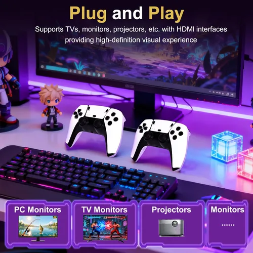 Vista 4 de 2026 Upgraded Retro Gaming Console with 20k+ Classic Games & 23 Emulators, 4K HDMI Plug & Play Game Stick for TV, Includes Dual 2.4G Wireless