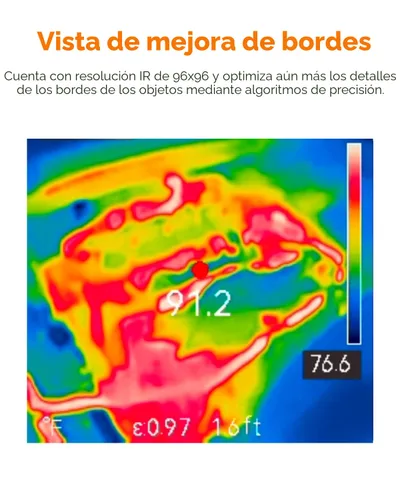Vista 6 de GT14S Cámara de imágenes térmicas, modo termómetro, ultraligera 8.47 oz 4°F~1022°F Range, 14H Runtime, Live Tracking with Edge-Enhanced Display