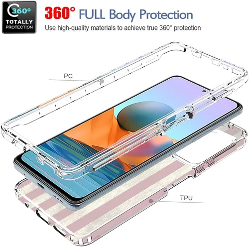 Vista 3 de Funda para teléfono Redmi Note 10 Pro 4G/Note 10 Pro Max con protector de pantalla de vidrio templado, lindo patrón de bandera transparente