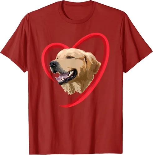 Vista 19 de Golden Retriever Corazón, regalo para ella, camiseta del día de San Valentín, Negro