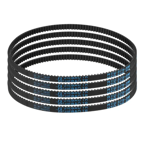 Vista 10 de uxcell 5 piezas HTD-3M Correa de distribución de goma 48 dientes, 144 mm de paso, 6 mm de ancho x 2,4 mm de altura, Correa de polea de distribución