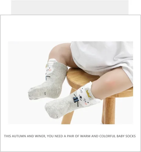 Vista 3 de Calcetines antideslizantes con orejas de conejo para bebés, niños y niñas, calcetines de regalo de algodón, 10 pares