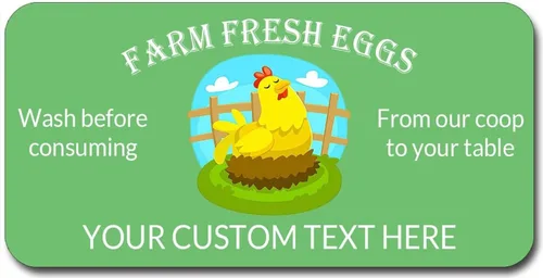 Vista 14 de Etiquetas Adhesivas Personalizables para Cartones de Huevos de Gallina Tamaños de 2"-4" Etiquetas de Empaque Personalizadas para Huevos Frescos