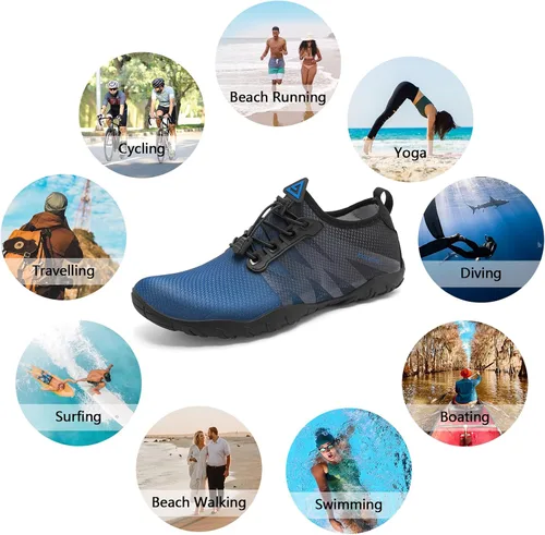 Vista 2 de Racqua Zapatos de agua para hombres y mujeres, secado rápido, colores degradados, descalzos, acuáticos, atléticos, natación, surf, playa, zapatos