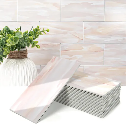 Vista 12 de Art3d Paquete de 102 protectores contra salpicaduras para despegar y pegar Piedra natural blanca