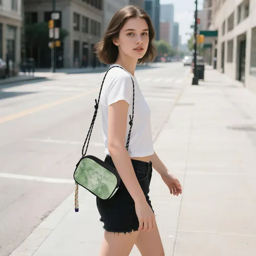 Vista 5 de Green Vintage Flowers Womens Purses Crossbody Men Beauty with Credit Card Slots Handbags Walk dog bolsos negros para mujeres