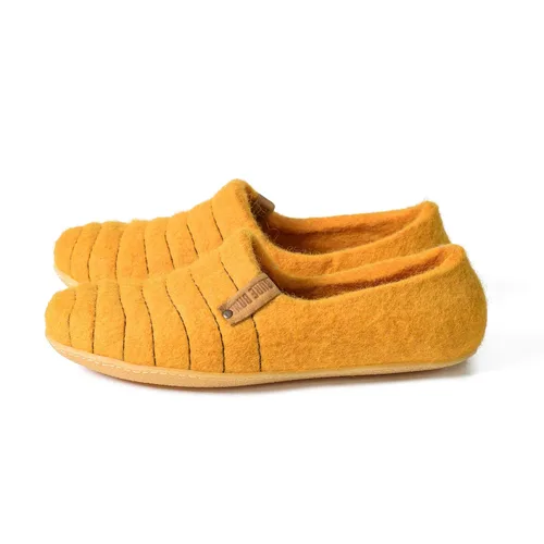 Vista 3 de Women's Slippers Natural Boiled Wool Cocoon Woolen Clogs Bright Yellow