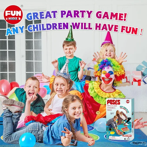 Vista 3 de FunKidz - Juego clásico de poses giratorias, juego de fiesta gigante para niños y adultos, mayor tamaño, actividad familiar en interiores