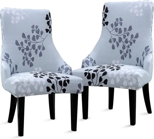 Vista 10 de Liykimt Juego de 1 funda elástica para silla lateral con respaldo de ala, funda decorativa para silla de comedor con brazo, lavable tapizada