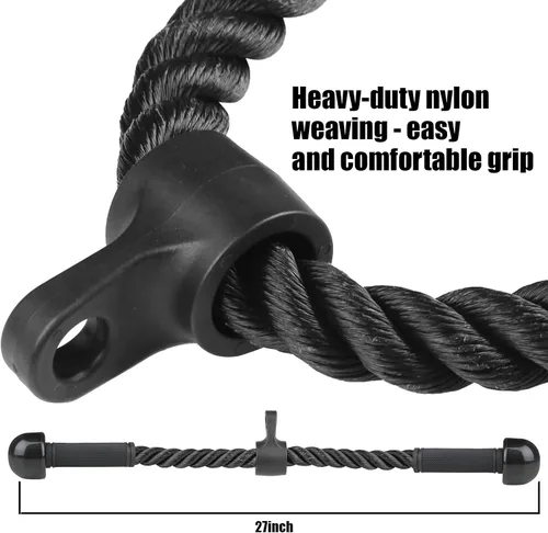 Vista 3 de Accesorio de cable de cuerda de tríceps para gimnasio, accesorio desplegable con asas de goma, accesorios para máquina de ejercicio, sistema de polea