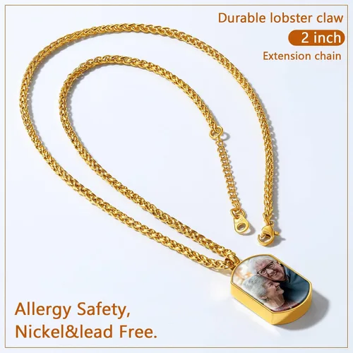 Vista 153 de FindChic Collares personalizados con urna para cenizas, barra vertical, gato, luna, reloj de arena, garra de perro, acero inoxidable, chapado en oro