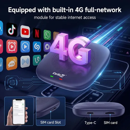 Vista 3 de Carlinkit Android 13.0 CarPlay AI Box Adapter, 8GB+128GB Adaptador