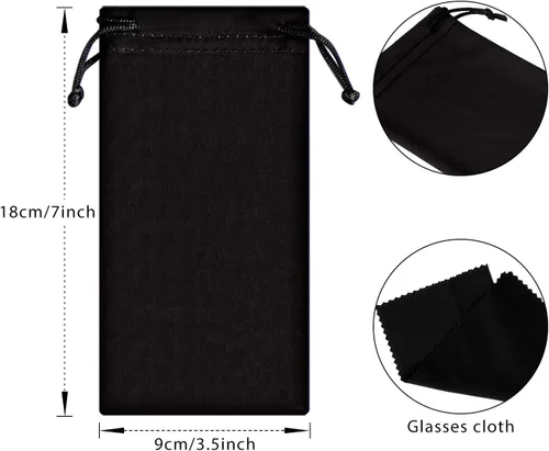 Vista 2 de Frienda Paquete de 100 fundas suaves de microfibra para lentes de sol con 2 paños para teléfono celular, relojes, joyas
