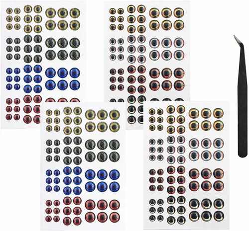 Vista 5 de Drchoer Fish Eyes for Lures Making - Fishing Lure Eye 3mm 4mm 5mm 6mm 7mm 10mm Assortment for Fly Tying DIY Materials Tool