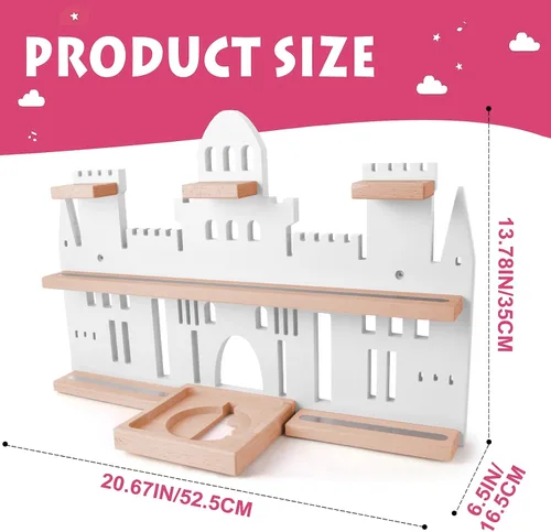 Vista 3 de Givilio Estantería de Tonie en forma de Castillo para Toniebox, Juego de Estanterías de Tonie Montadas en la Pared, Almacenamiento de Figuras Tonie