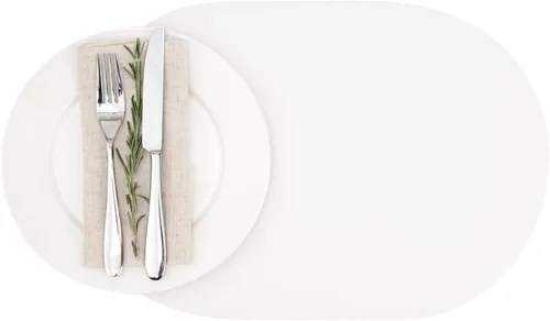 Vista 12 de Restaurantware Juego de 6 manteles individuales de cocina de 16 x 12 pulgadas para mesa de comedor en relieve, impermeables, con forma de huevo