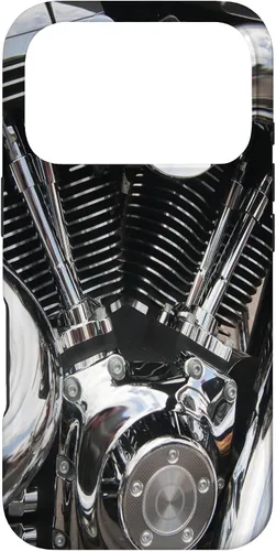 Vista 30 de iPhone 16 Motor de la motocicleta primer plano brillante caso de motociclista