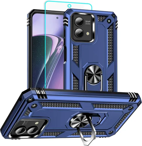 Vista 19 de HNHYGETE Funda para Motorola Edge 2025 con protector de pantalla: soporte giratorio de grado 360° (antideslizante) protección contra caídas y golpes