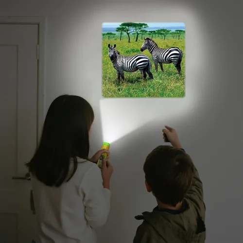 Vista 2 de Pup Go Linterna proyector de animales para niños a partir de 3 años, 3 discos 24 imágenes, juguetes de animales de safari para niños y niñas