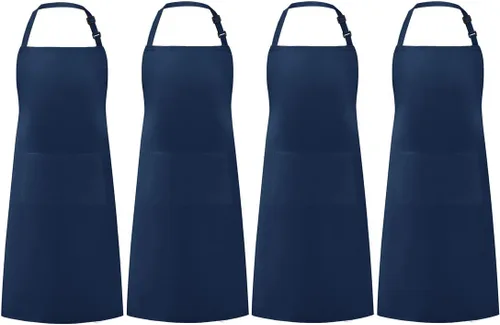 Vista 7 de Syntus 4 Pack Adjustable Bib Apron with 2 Pockets Cooking Kitchen Aprons for Women Men Chef