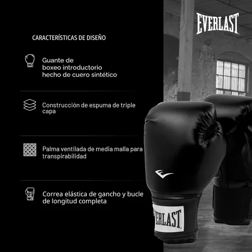 Vista 3 de Everlast Prostyle 2 Youth Boxing Gloves, Entry Level Training Gloves for Men and Women, Secure Fit Hook and Loop Closure & Ventilation, Heavy Bag &