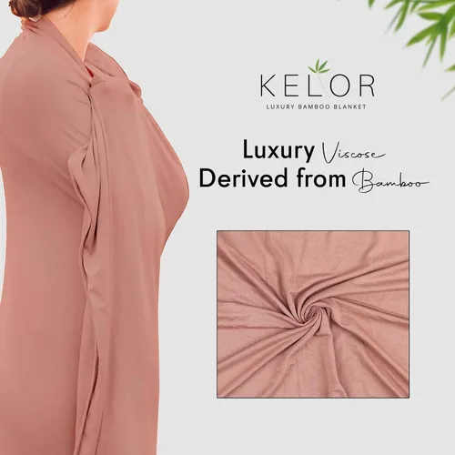 Vista 23 de K E L O R Luxury Cooling Travel Blanket - Stretchy, Lightweight Soft & Breathable Shawl Wraps for Women