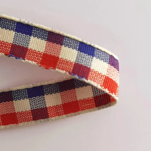 Vista 8 de Cinta a cuadros de guinga – 25 yardas, rojo y azul (3/8 pulgadas) para decoración de Navidad y embalaje de regalo