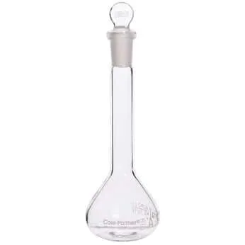 Vista 3 de Cole-Parmer Elements Frasco volumétrico clase A con tapón de vidrio, 10 mL; 2/PK