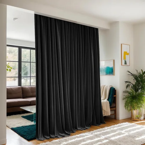 Vista 30 de Cortinas opacas de terciopelo beige para dormitorio de 52 x 72 pulgadas de largo, juego de 2 paneles - Cortinas con bloqueo de luz UV y reducción