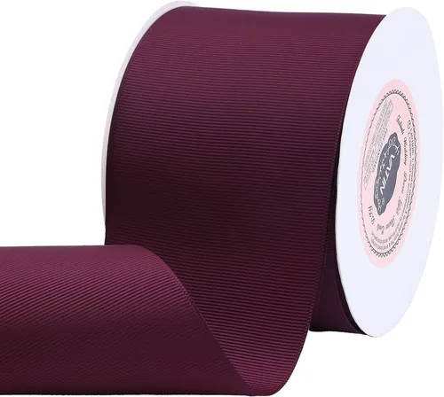 Vista 207 de VATIN Cinta de Grogrén Negra, 1-1/2" x 50 Yardas Continuas, Cinta de Grogrén de Poliéster Negra, Usar para Lazos de Bricolaje, Accesorios