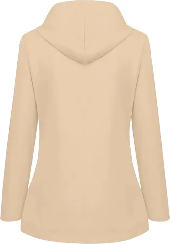 Vista 3 de Moonker Chaqueta impermeable ligera para niños y niñas, rompevientos con capucha, chaqueta impermeable Softshell para otoño para la escuela beige-b