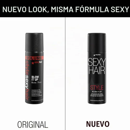Vista 4 de SexyHair Style Blow It Up - Espuma de gel voluminizante, 5 onzas, hasta un 50% más de volumen, añade brillo