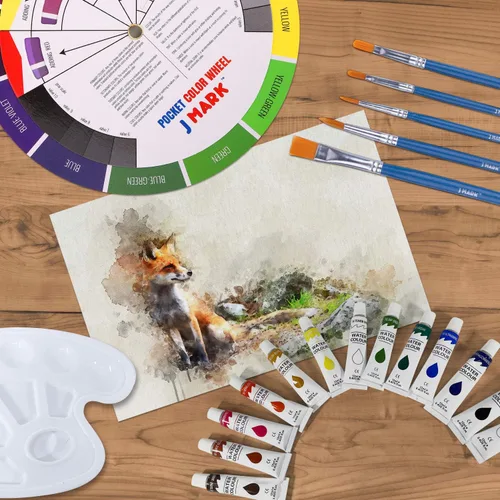 Vista 5 de J MARK Kit de pintura para adultos, juego de pintura y lienzo, juego de pintura acrílica y acuarela, juegos de arte