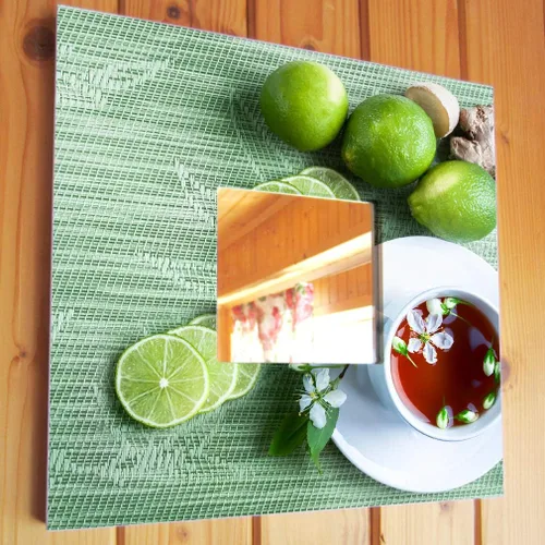 Vista 2 de Limas frescas Jengibre Taza de té de hierbas cítrico con espejo enmarcado en la pared Impreso Alimentos Arte Cocina Decoración del Hogar Regalo