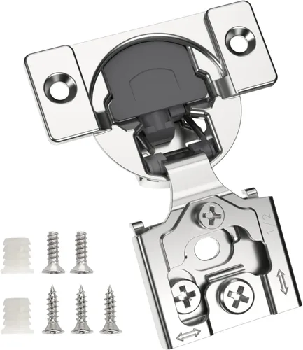 Vista 9 de Chibery Paquete de 10 bisagras ocultas de cierre suave 3D superpuestas de 1 pulgada para puerta de marco facial, bisagras de cierre automático