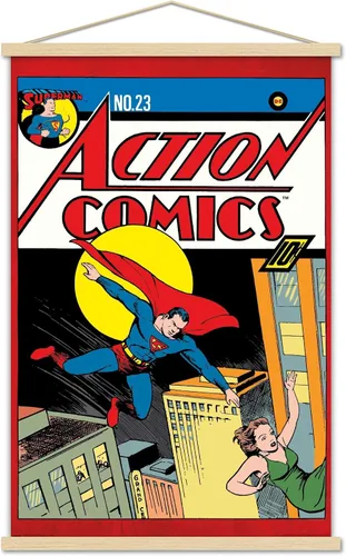 Vista 16 de Trends International DC Comics - Póster de pared de Superman - Action Comics 23, 14.725 x 22.375 pulgadas, versión enmarcada de madera de granero