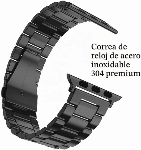 Vista 4 de Compatible con Apple Watch Banda y Estuche, Cadena de Metal de Acero Inoxidable con Cubierta de TPU, Correa de Pulsera de Eslabones