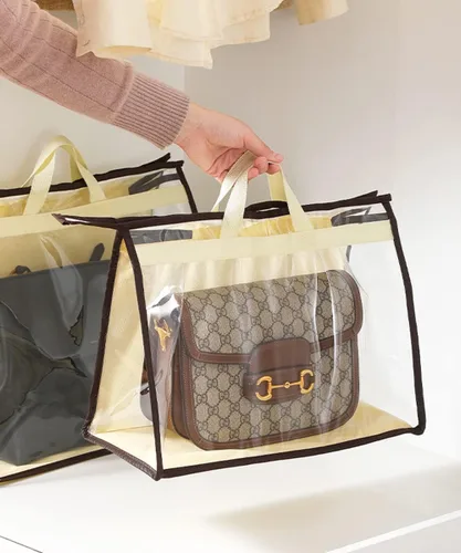 Vista 2 de CINPIUK Bolsas de almacenamiento transparentes para el armario, bolsa de almacenamiento colgante con cremallera para bolsos, XL, 2