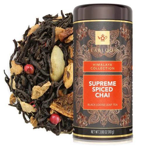Vista 6 de Teabloom Té negro orgánico afrutado, té de hojas sueltas de cosecha de bayas, certificado orgánico y kosher, mezcla de hojas enteras frescas