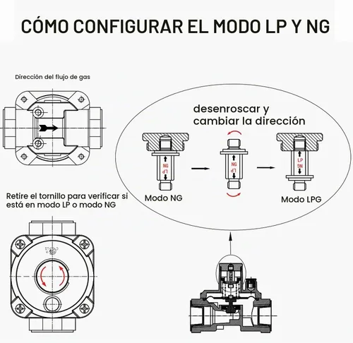 Vista 4 de Regulador de presión de gas natural de 1/2 pulgada con 2 accesorios
