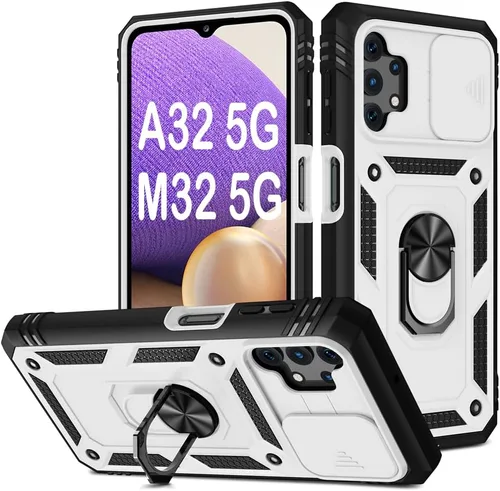 Vista 49 de PASNEW Funda militar para iPhone 13 Pro Max, cubierta de cámara deslizante y soporte de anillo de metal de 360°, carcasa rígida multicapa resistente
