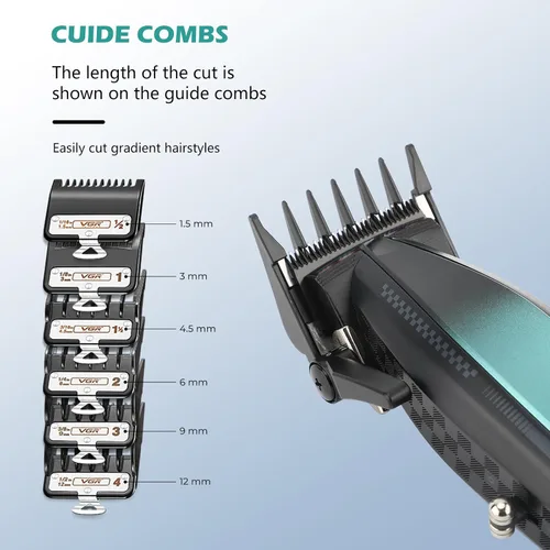 Vista 5 de VGR 270 cortapelos para hombres profesionales, de bajo ruido, inalámbrica, de alta velocidad, 9000 RPM, cuchilla de cerámica de decoloración fresca